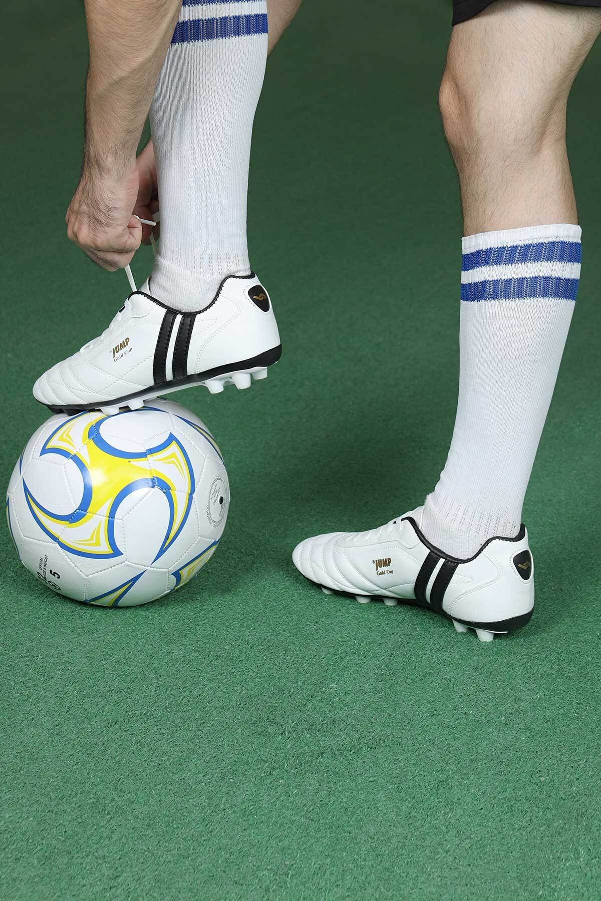 13256 Beyaz Çim Halı Saha Kramponu Futbol Ayakkabısı