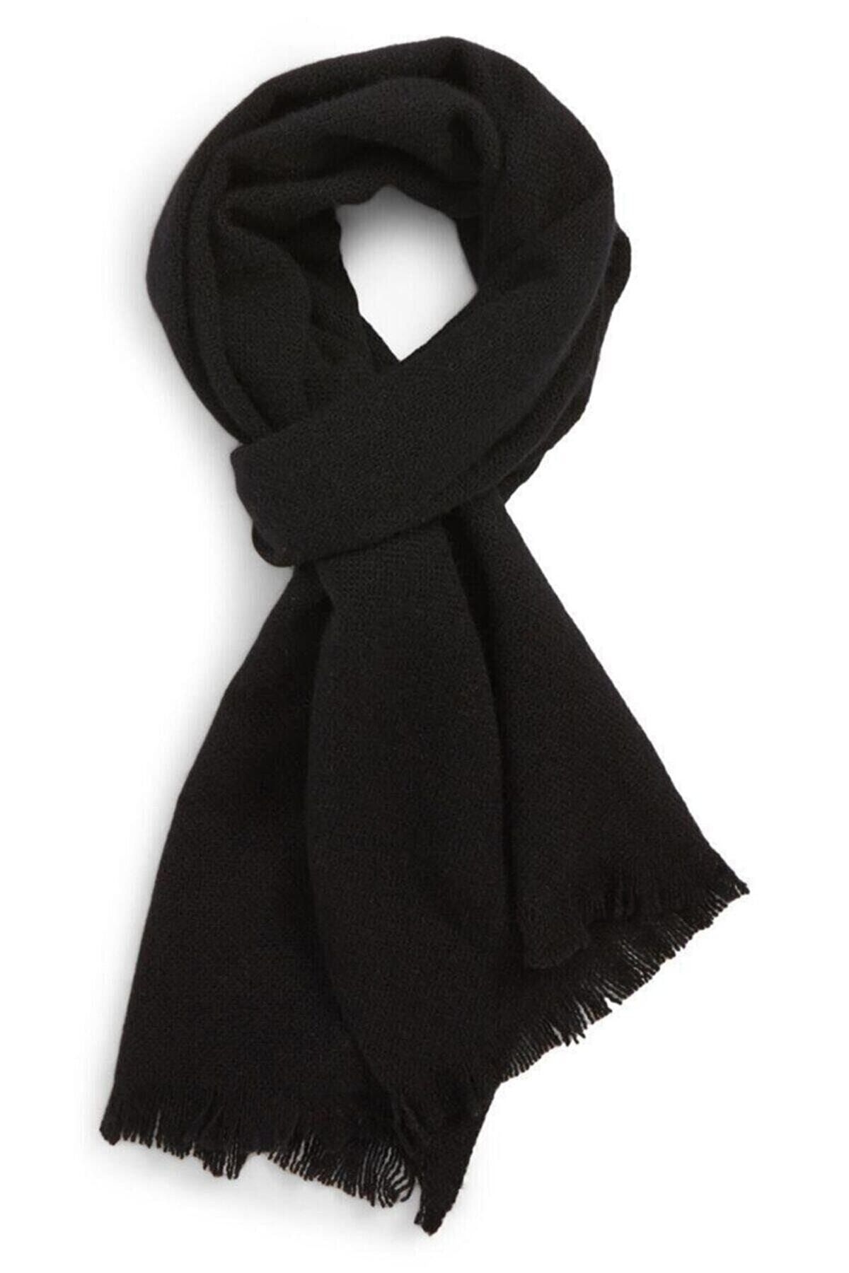 Düz Puf Atkı Siyah