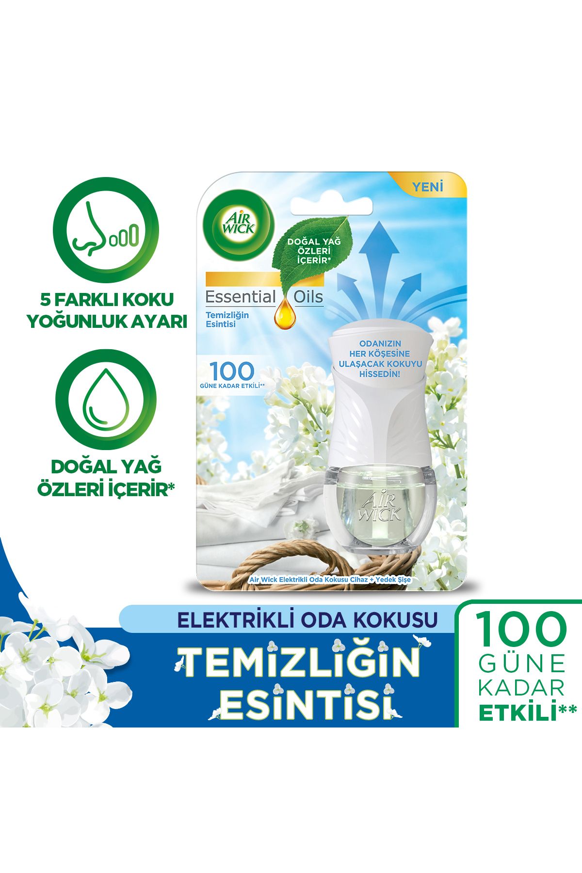 Elektrikli Oda Kokusu Kit Temizliğin Esintisi (1 CİHAZ 1 KOKU)