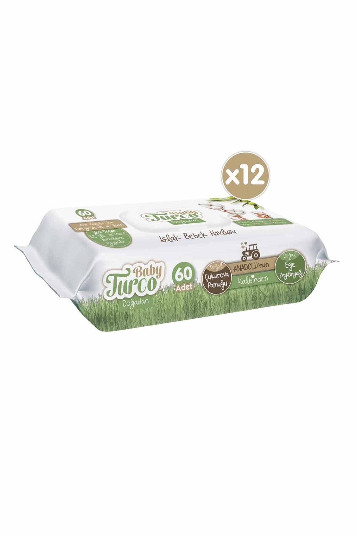 Doğadan Yenidoğan Islak Bebek Havlusu 12x60 Yaprak