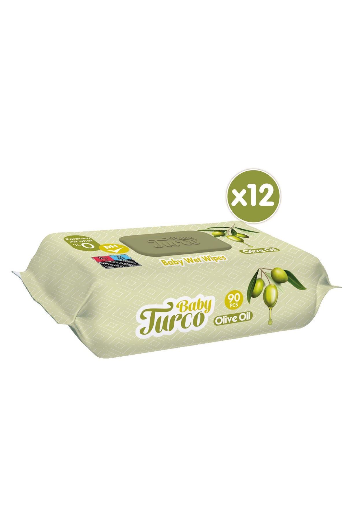 Zeytinyağlı Islak Bebek Havlusu 12x90 Adet