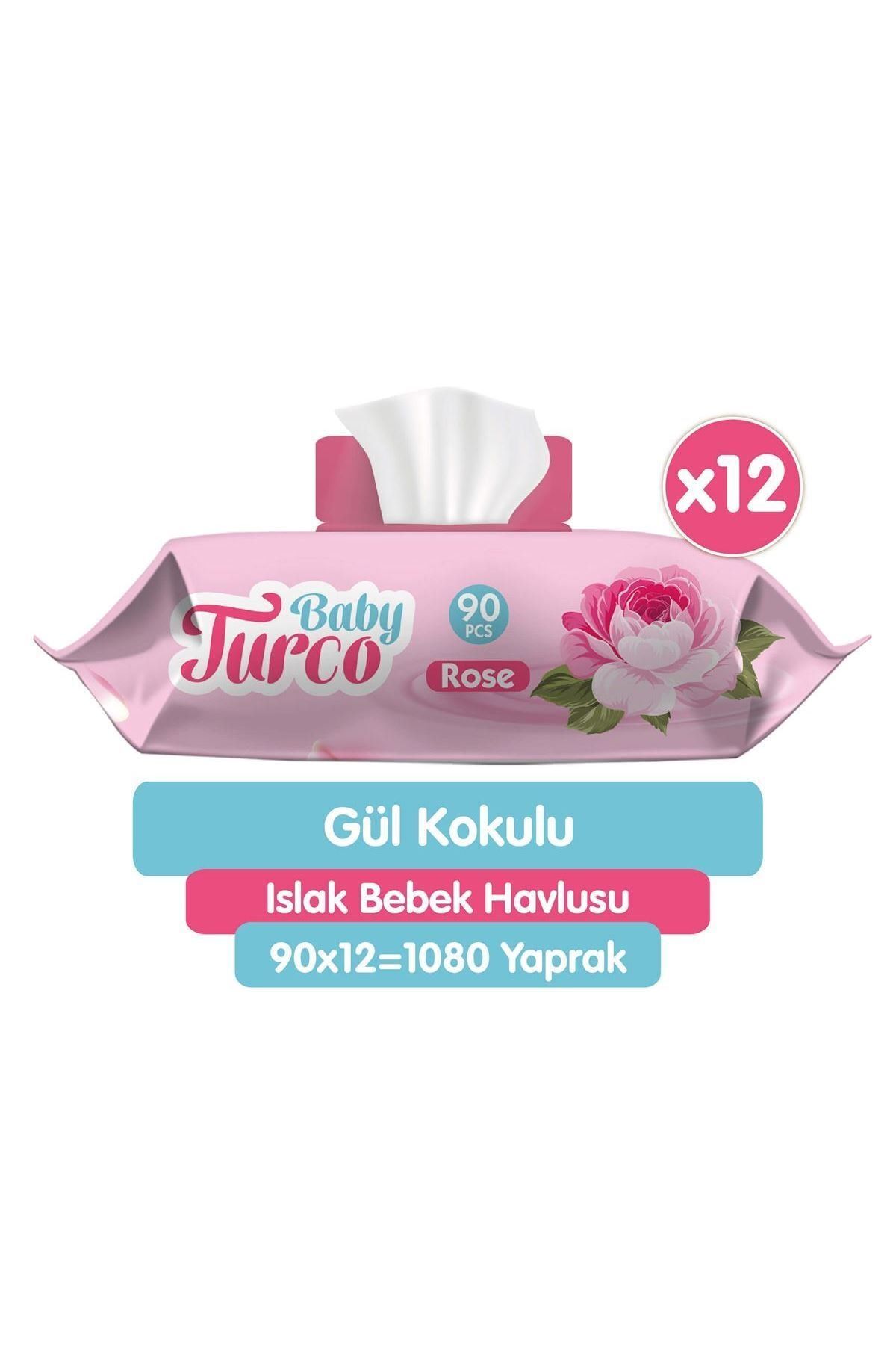 Gül Kokulu Islak Bebek Havlusu 12x90 Adet