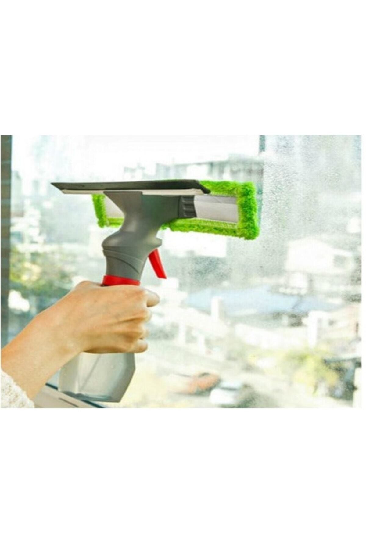 Mikrofiber Cam Silme Mopu Pratik Spreyli Su Hazneli Temizlik Aparatı